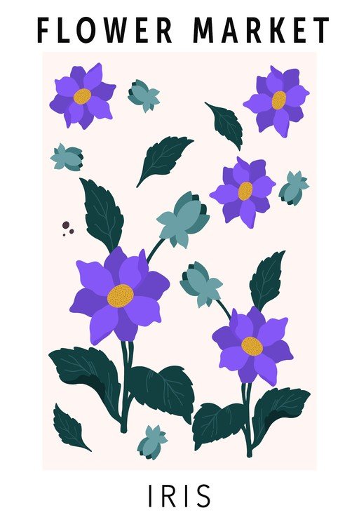 Iris Flower Market Poster
