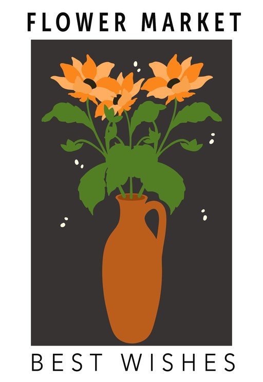 Flower Market Best Wishes Poster