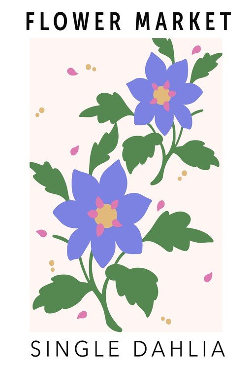 Flower Market Single Dahlia Poster