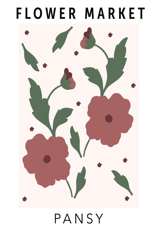 Floral Market Pansy Art Print