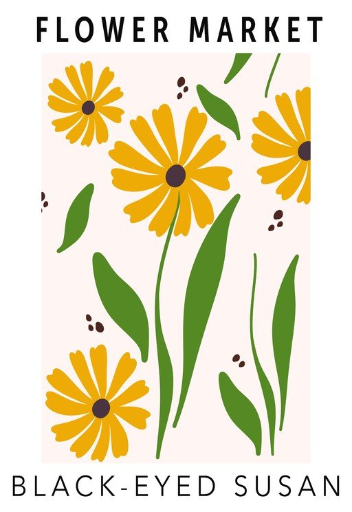 Black-Eyed Susan Flower Market Poster