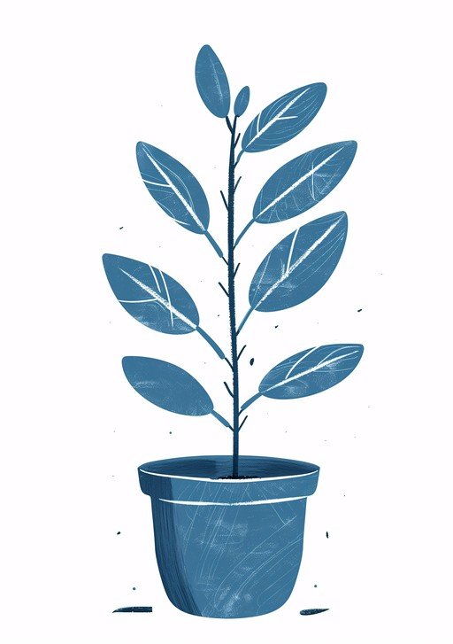 Blue Potted Plant Illustration