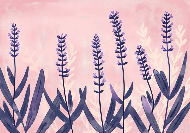 Lavender Field Illustration