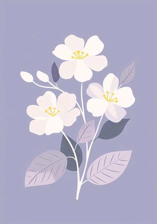 Delicate White Flowers with Purple Hues