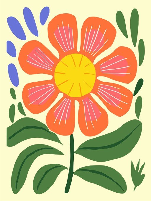 Vibrant Abstract Flower Illustration