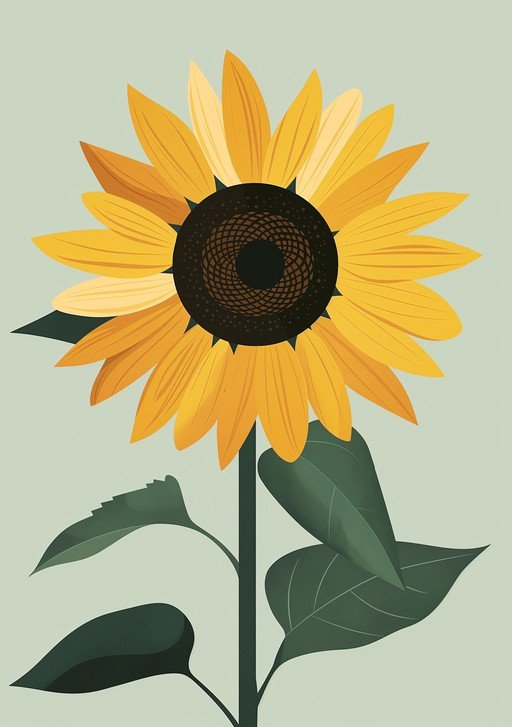 Stylized Sunflower Illustration