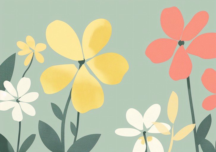 Whimsical Floral Illustration with Soft Colors