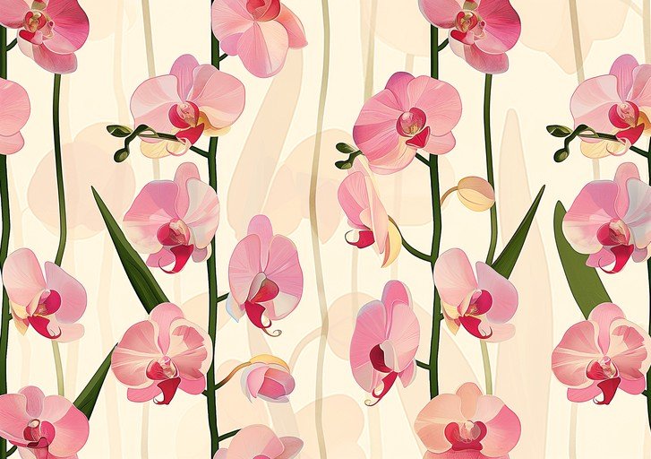 Pink Orchid Pattern with Soft Background