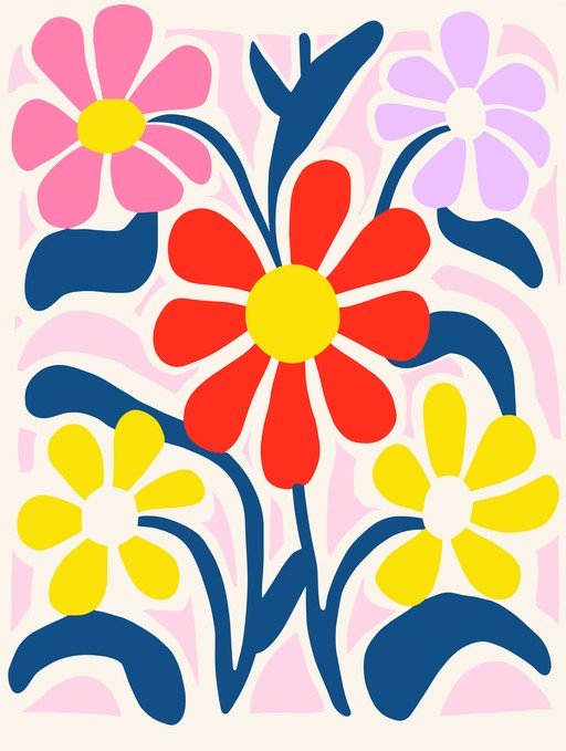 Vibrant Abstract Floral Illustration