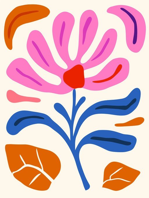 Abstract Floral Art with Bold Colors