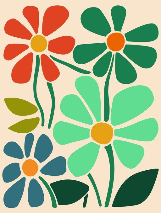 Retro Floral Art Print