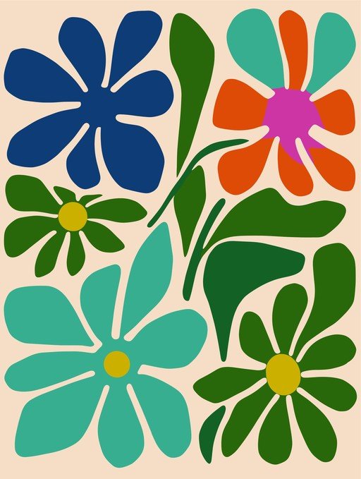 Retro Floral Art Print