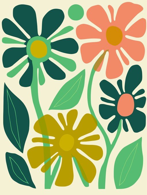 Retro Floral Art Print