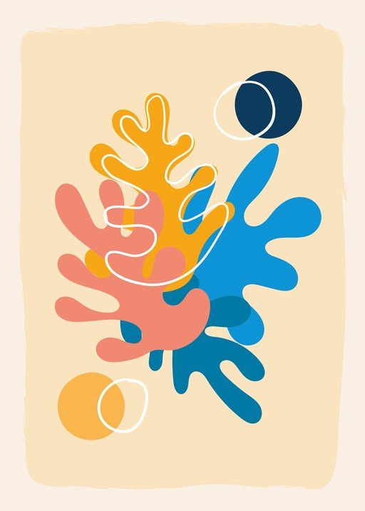 Abstract Organic Shapes in Warm Tones