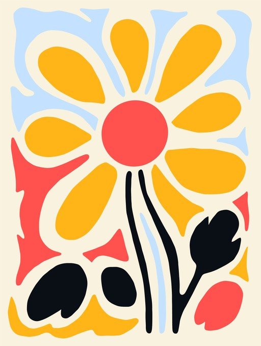 Abstract Floral Art with Bold Colors