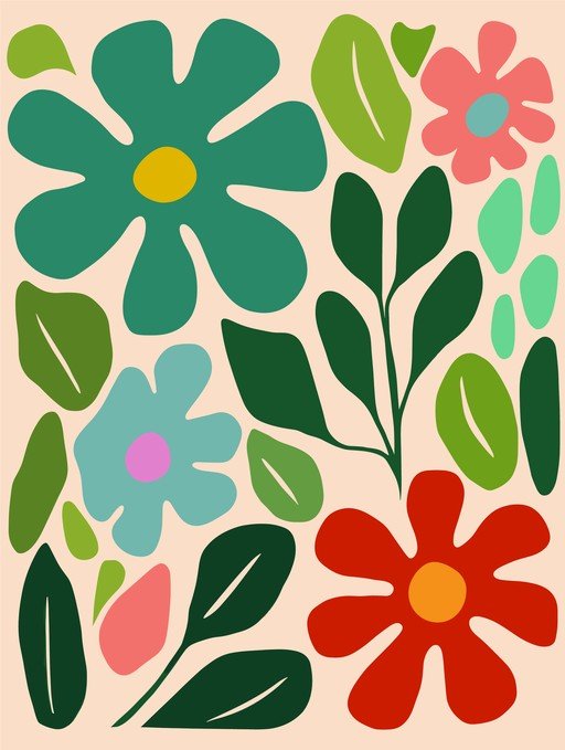 Abstract Floral Pattern with Mid-Century Modern Vibe