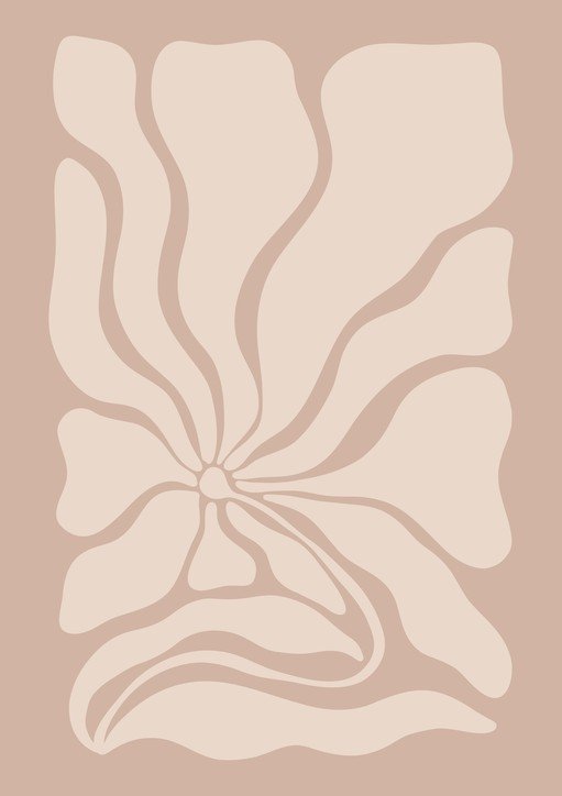 Abstract Floral Art in Earth Tones