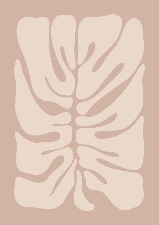Abstract Monstera Leaf Art Print