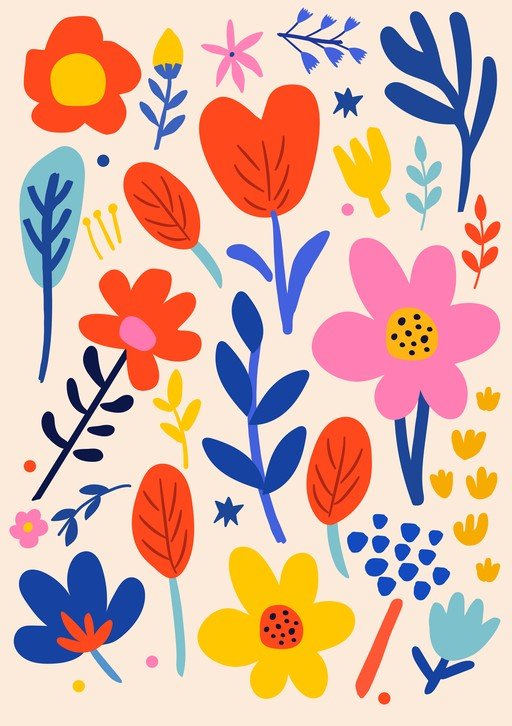 Vibrant Abstract Floral Pattern