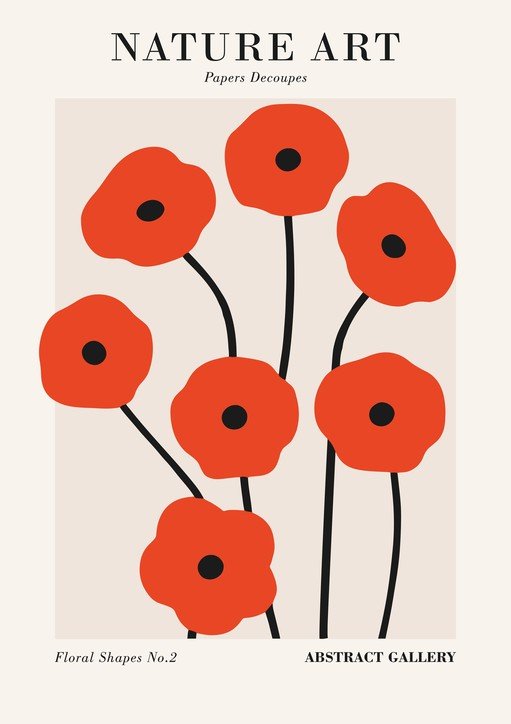 Abstract Red Poppies Art Print