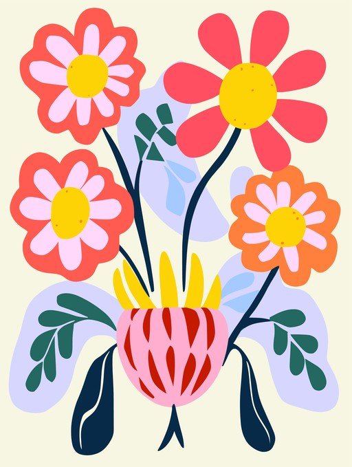 Vibrant Abstract Floral Arrangement