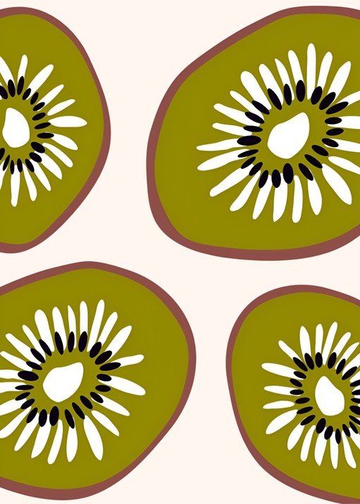 Abstract Kiwi Slices Pattern