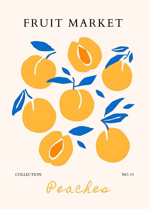 Abstract Peaches Fruit Market Collection No. 01