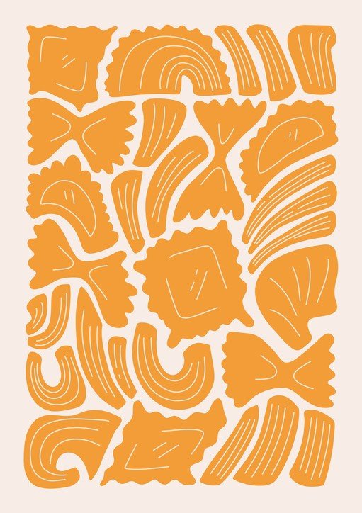 Abstract Pasta Shapes Art Print