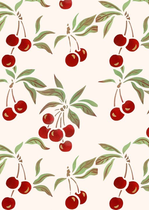 Stylized Cherry Pattern
