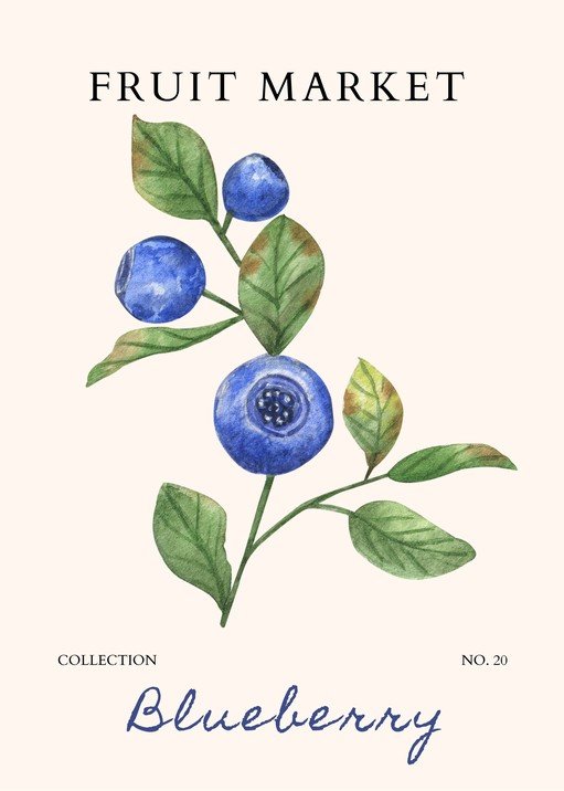Watercolor Blueberry Collection No. 20