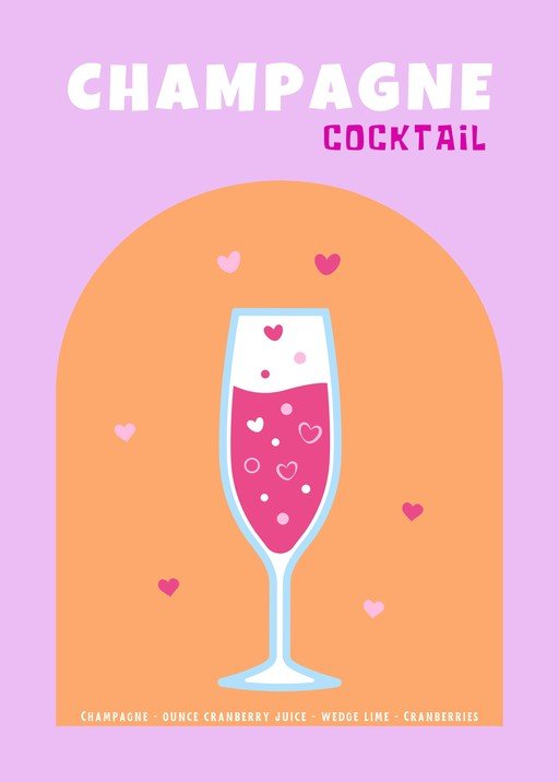 Champagne Cocktail with Hearts