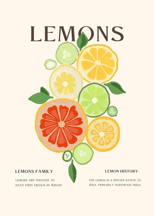 Vibrant Slices of Citrus and Cucumber Art