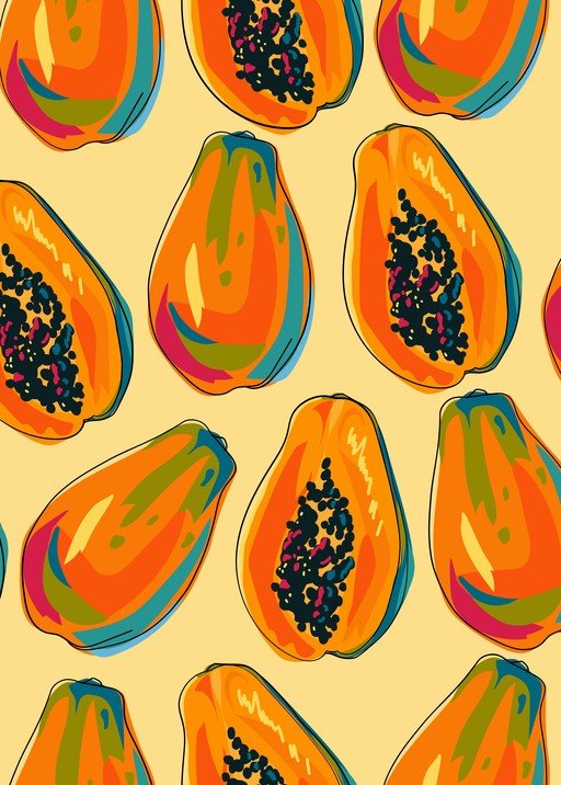 Vibrant Papaya Pattern