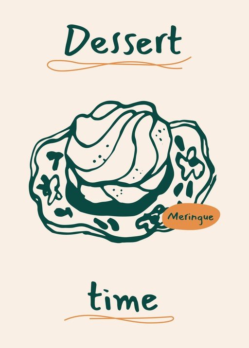 Dessert Time Meringue Illustration