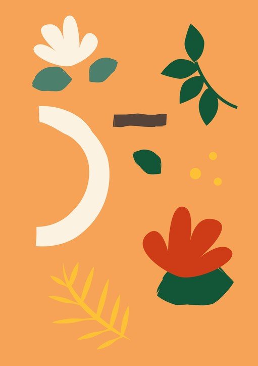 Abstract Floral and Leafy Composition