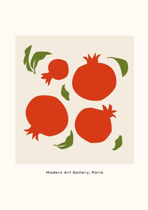 Abstract Pomegranate Art Print