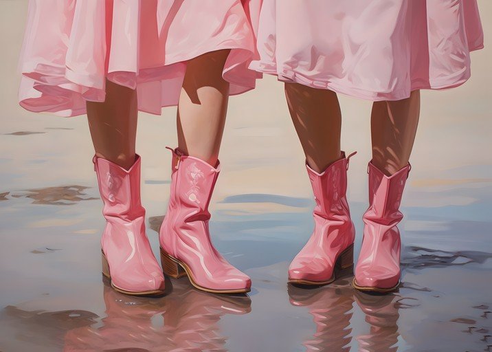 Pink Cowboy Boots and Dresses