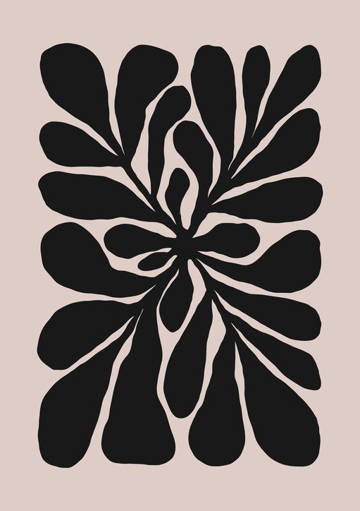 Abstract Black Floral Silhouette Art