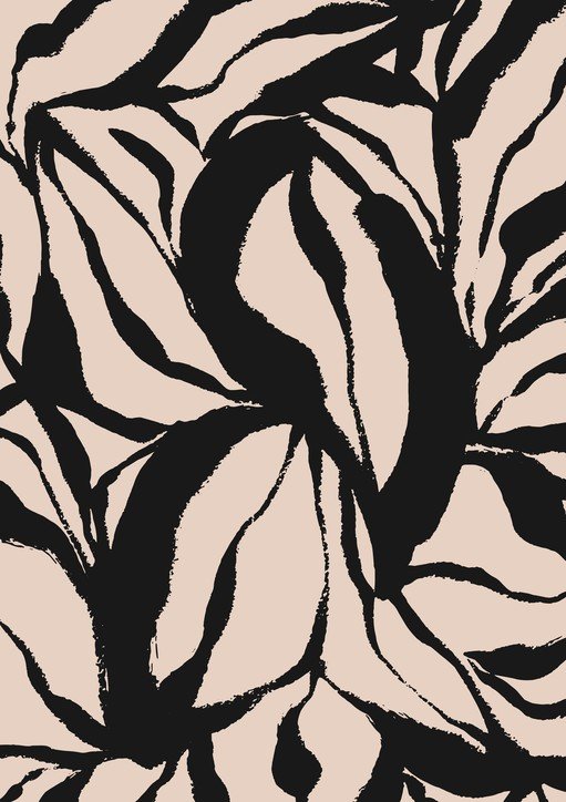 Abstract Black and Beige Brushstroke Pattern
