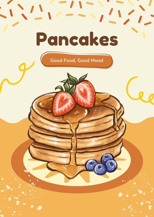 Delicious Pancakes with Strawberries and Blueberries