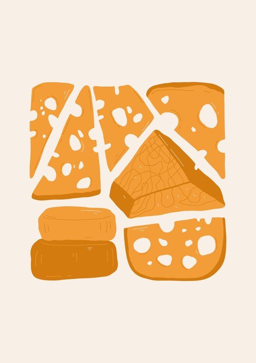 Abstract Cheese Slices and Blocks