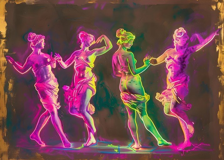Four Graces in Neon Light