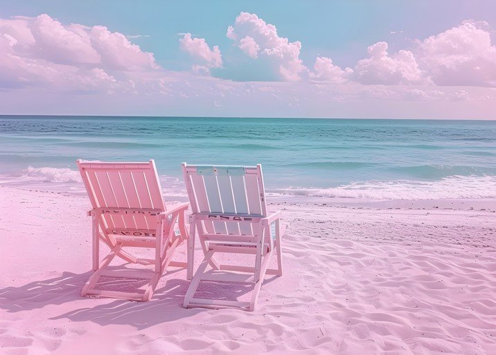 Serene Beach Chairs Facing Turquoise Ocean