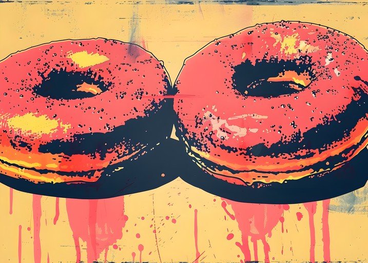 Pop Art Donuts with Dripping Glaze