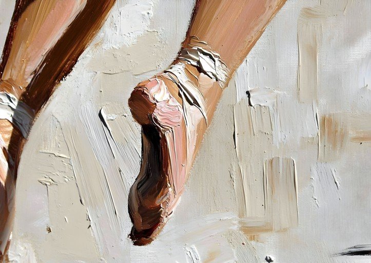 Ballet Dancer's Feet in Oil Paint