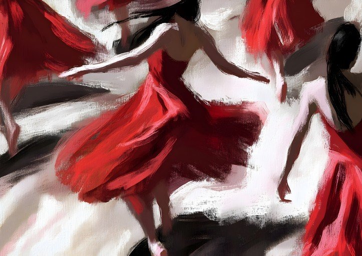 Dancers in Red Dresses
