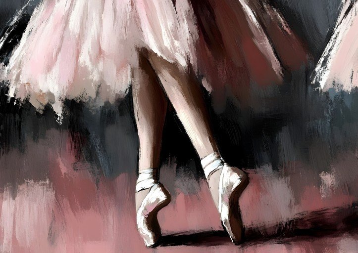 Ballet Dancer's Legs in Pointe Shoes