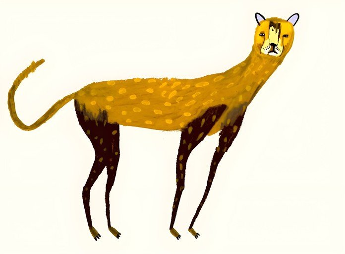 Whimsical Cheetah Illustration with Spotted Coat