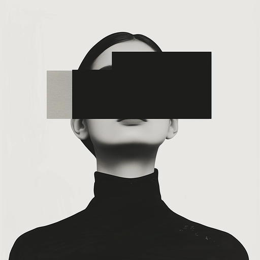 Abstract Portrait of Woman with Blacked-Out Face