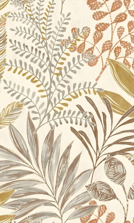 Botanical Leaf Pattern Wallpaper